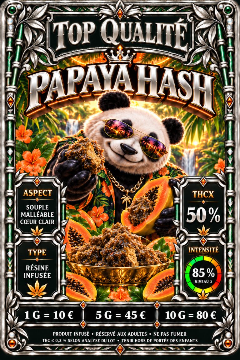 Carte produit papaya hash resine infusee top qualite – MR BAMBOO